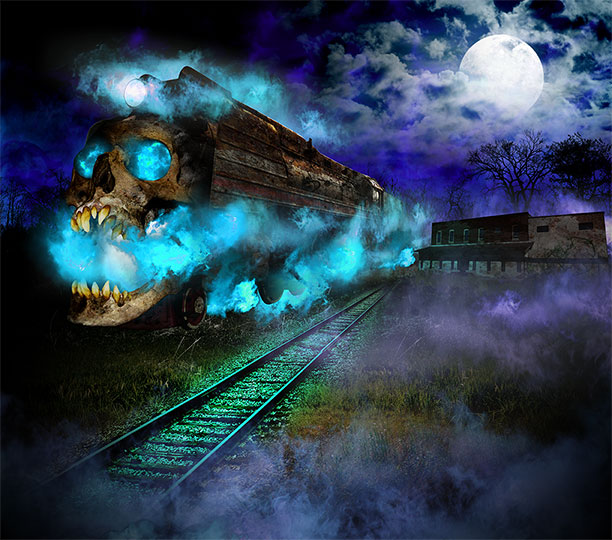 Derailed Haunted House Marketing Artwork